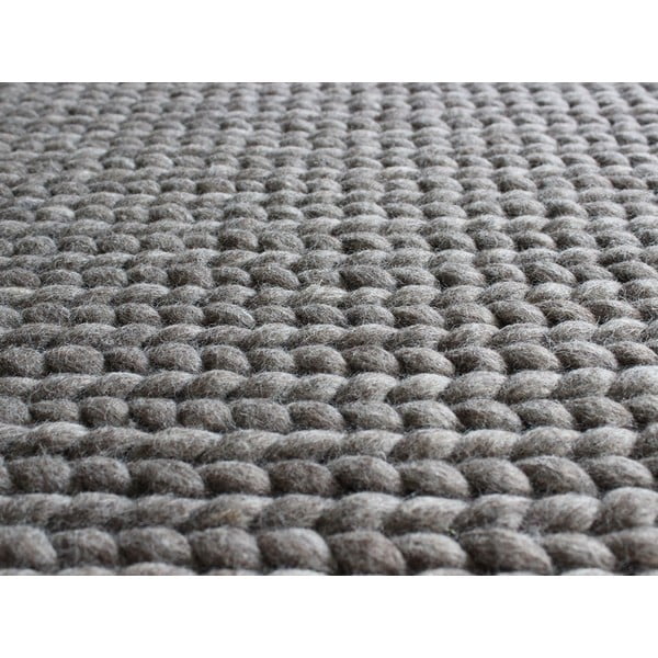 Braided Rugs dióbarna kötött gyapjúszőnyeg, 170 x 240 cm - Wooldot-image-2