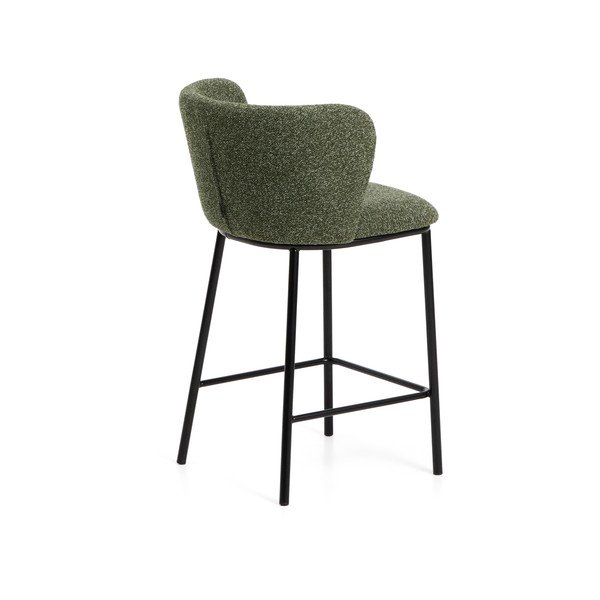Sötétzöld kárpitozott bárszék (ülésmagasság 65 cm) Ciselia – Kave Home-image-4