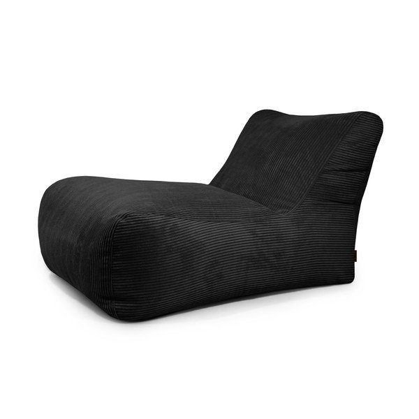Fekete kordbársony babzsákfotel Lounge 100 – SLOWDOWN