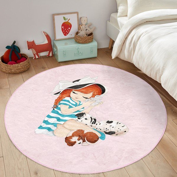 Rózsaszín gyerek szőnyeg ø 100 cm Comfort – Mila Home-image-3