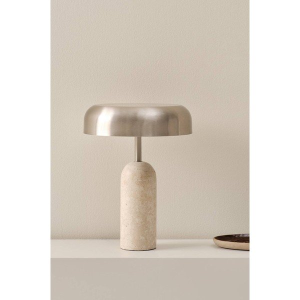 Ezüstszínű 
travertin
 asztali lámpa (magasság 46 cm) Ina – Jotex-image-2