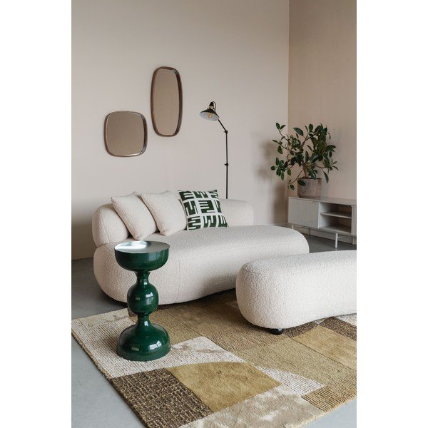 Krémszínű buklé párnázott pad Noxx – White Label-image-1