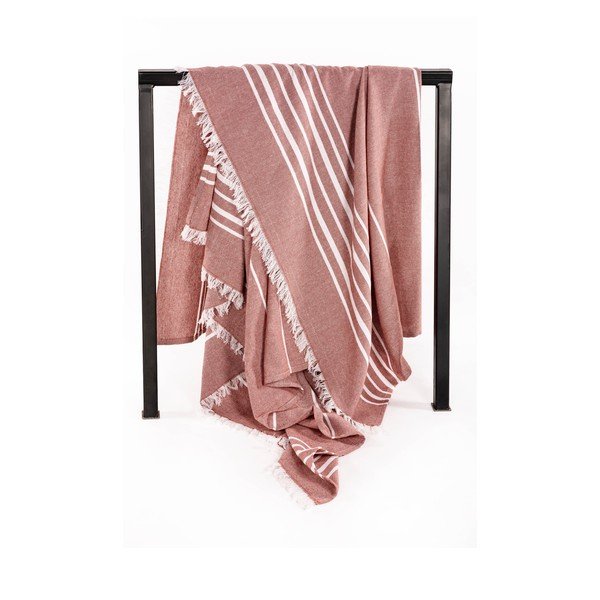 Terrakotta színű pamut takaró 150x200 cm Solene – Tiseco Home Studio-image-3