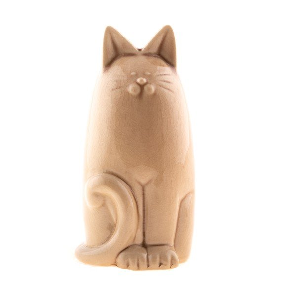 Cat barna kerámia persely, magasság 19,5 cm - Dakls