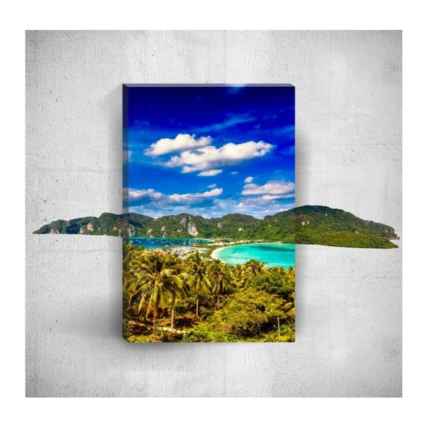 Tropical Island 3D fali kép, 40 x 60 cm - Mosticx