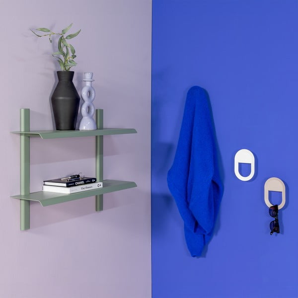 Szürkészöld többszintes fém fali polc 60 cm Hola – Spinder Design-image-4