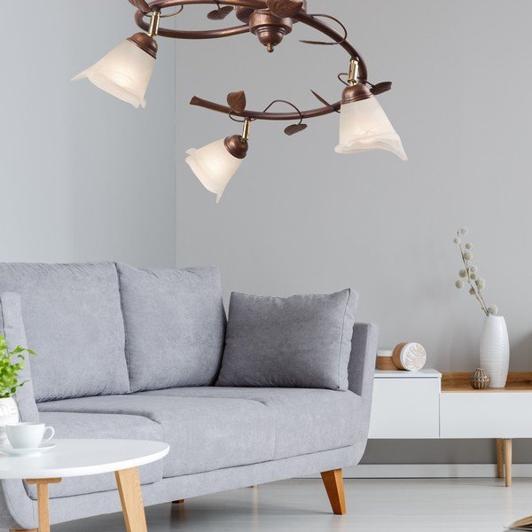 Sötétbarna mennyezeti lámpa üveg búrával ø 13 cm Bluszcz – LAMKUR-image-3