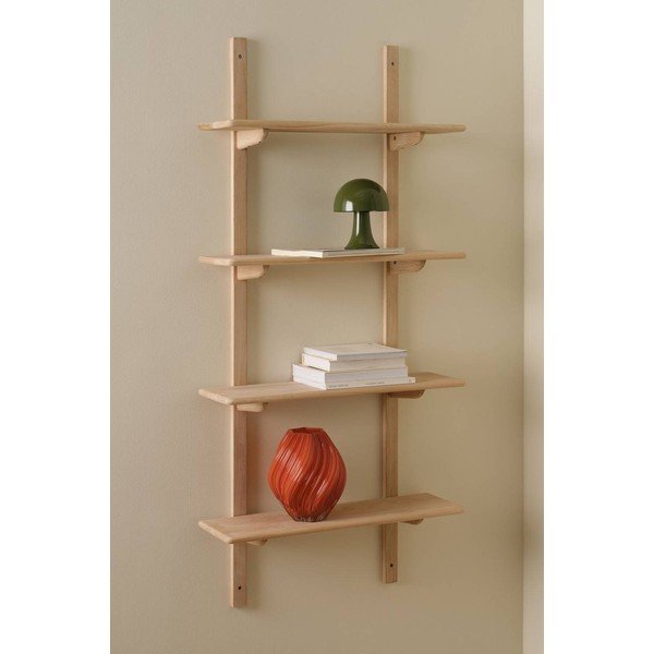 Világos natúr színű többszintes tölgyfa fali polc 70 cm Albin – Ellos Home-image-1