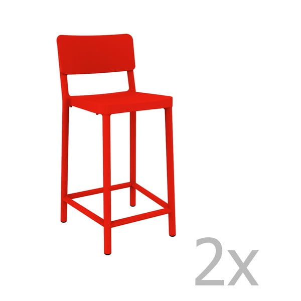 Lisboa Simple piros bárszék, magasság 92,2 cm, 2 darab - Resol