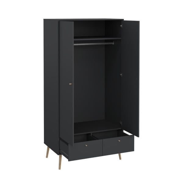 Antracitszürke ruhásszekrény 99x200 cm Bodo – Tvilum-image-4