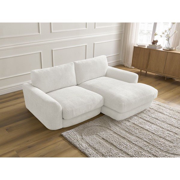 Fehér zsenília sarokkanapé (jobb oldali-heverő résszel) Leonore – Bobochic Paris-image-3