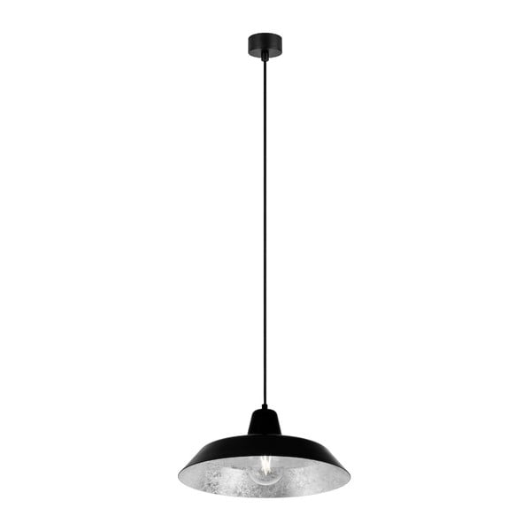 Cinco fekete függőlámpa ezüstszínű lámpabelsővel, ⌀ 35 cm - Bulb Attack