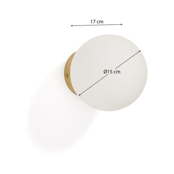 Fehér-aranyszínű fali lámpa ø 15 cm Brisia – Kave Home-image-4