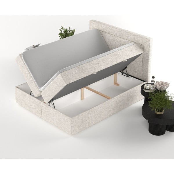 Krémszínű ágyneműtartós boxspring ágy 140x200 cm Imagine – Maison de Rêve-image-3
