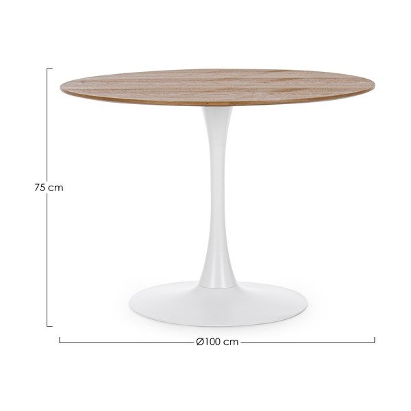 Kerek étkezőasztal ø 100 cm Bloom – Bizzotto-image-2
