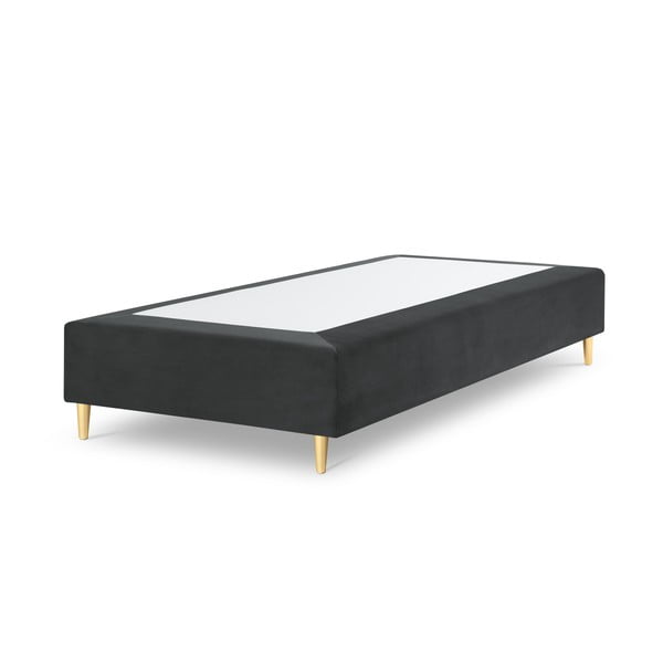 Lia sötétszürke bársony egyszemélyes ágy, 90 x 200 cm - Milo Casa