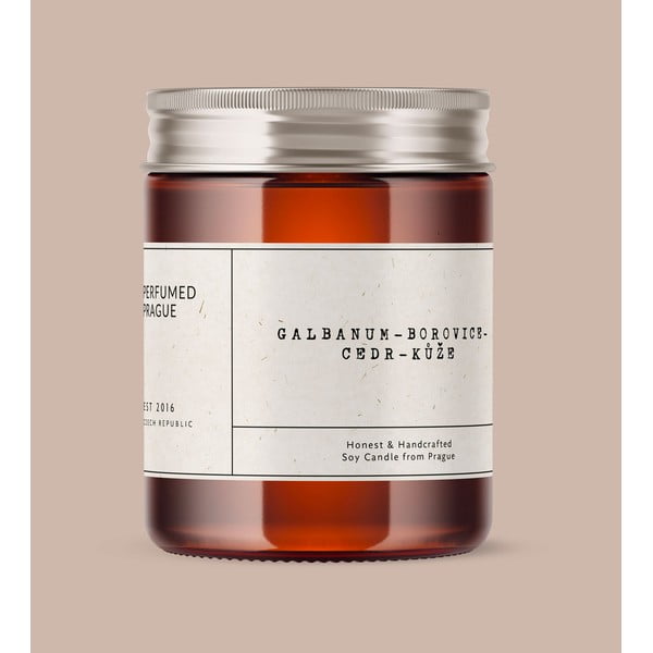 Illatos szójaviasz gyertya égési idő 40 ó #21 Galbanum, Pine, Leather – Perfumed Prague-image-1