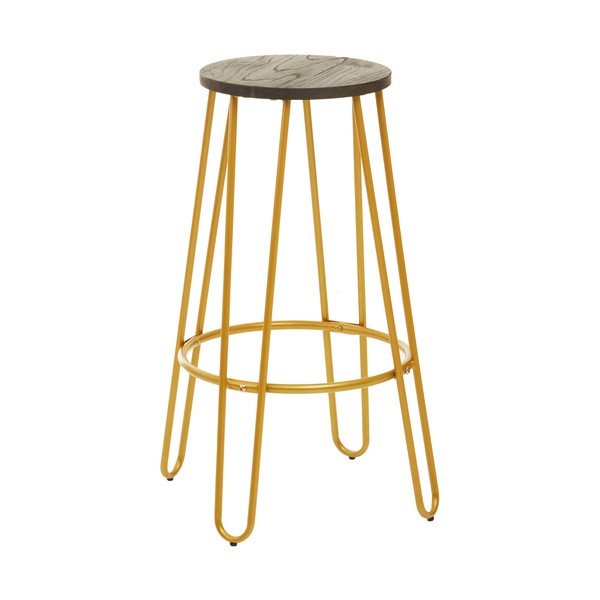 Aranyszínű-natúr színű szilfa bárszék (ülésmagasság 75 cm) District – Premier Housewares