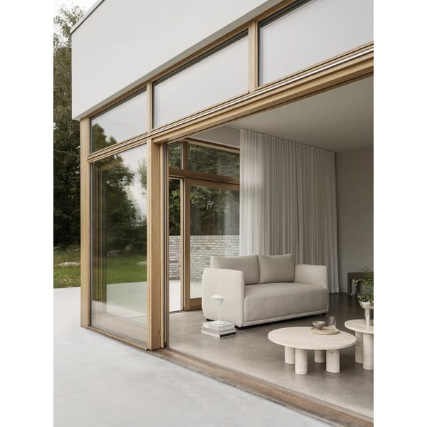 Bézs kő kerek dohányzóasztal ø 75 cm Volos – Blomus-image-3