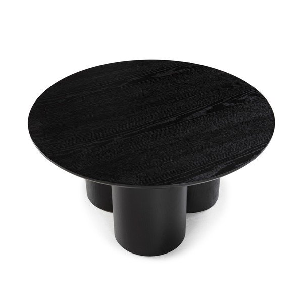 Fekete kerek dohányzóasztal ø 80 cm Lua – MOME-image-4