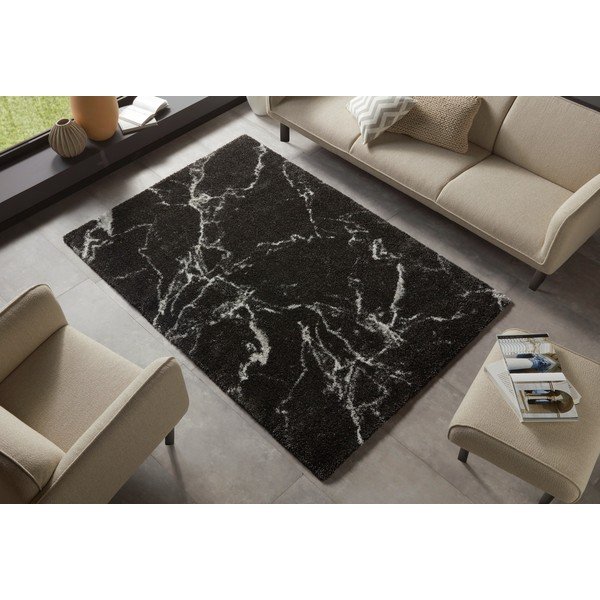 New Handira Mayrin fekete szőnyeg, 80 x 150 cm - Mint Rugs-image-1