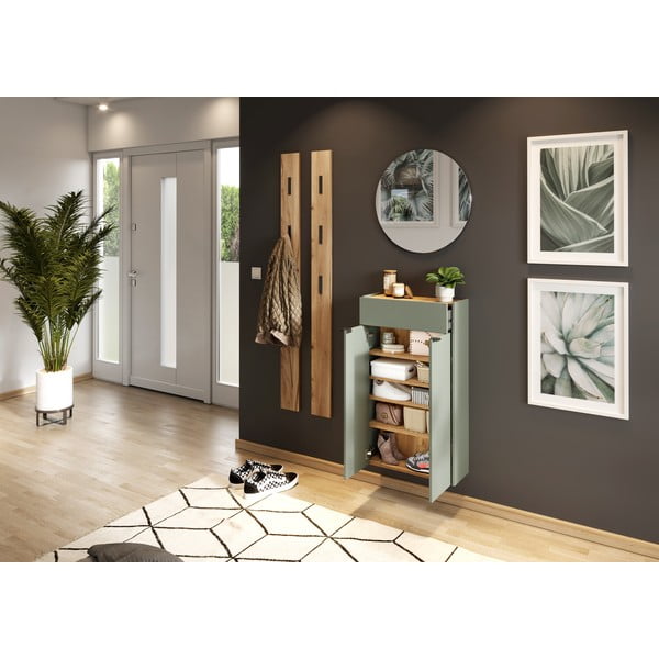 Natúr színű fali fogas tölgyfa dekorral Ameca – Germania-image-3