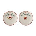 Krémszínű agyagkerámia desszertes tányér készlet karácsonyi mintával,  2 db-os, ø 16 cm Yule – Bloomingville