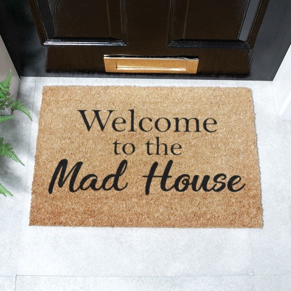 Kókuszrost lábtörlő 40x60 cm Welcome to the Mad House – Artsy Doormats-image-2