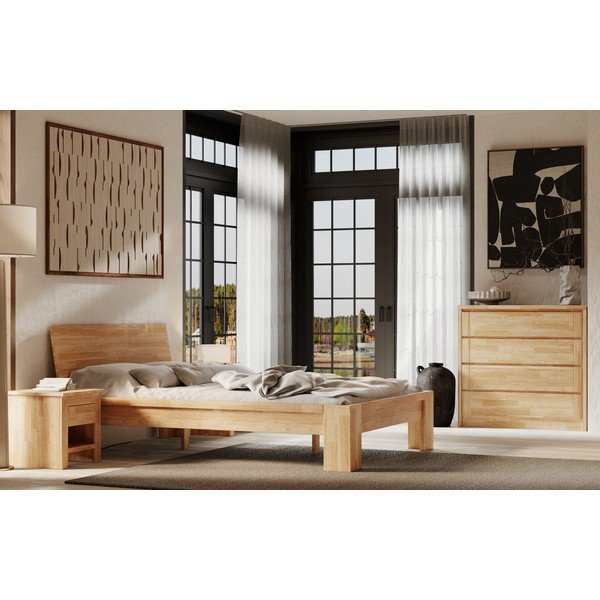 Natúr színű alacsony tölgyfa komód 105x96 cm Timo – Olivia Living-image-1