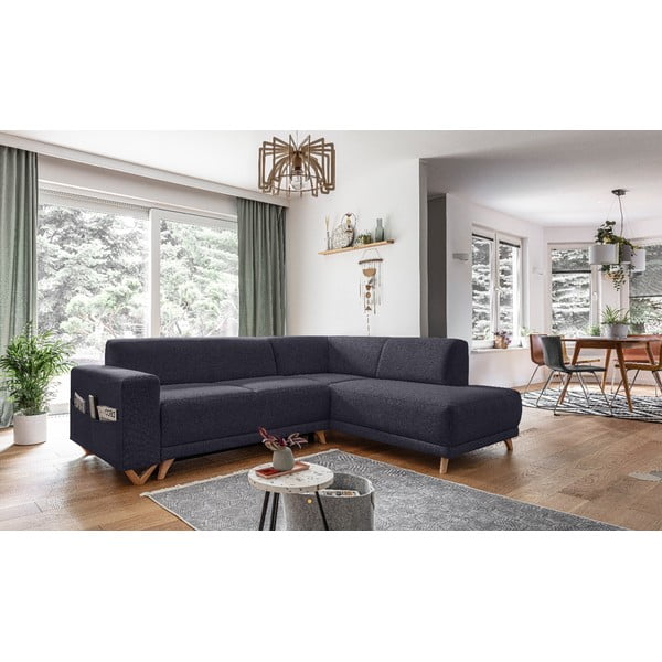 Antracitszürke kinyitható-tárolóhelyes sarokkanapé (jobb oldali-L alakú) Classy Sophie – Miuform-image-3