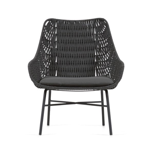 Abeli fekete kézzel készített kültéri fotel - Kave Home-image-2