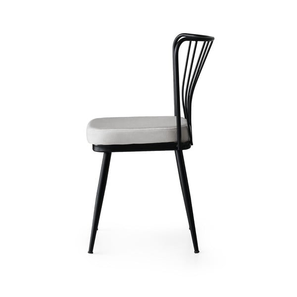 Fehér-fekete fém étkezőszék szett 2 db-os Yildiz – Kalune Design-image-3