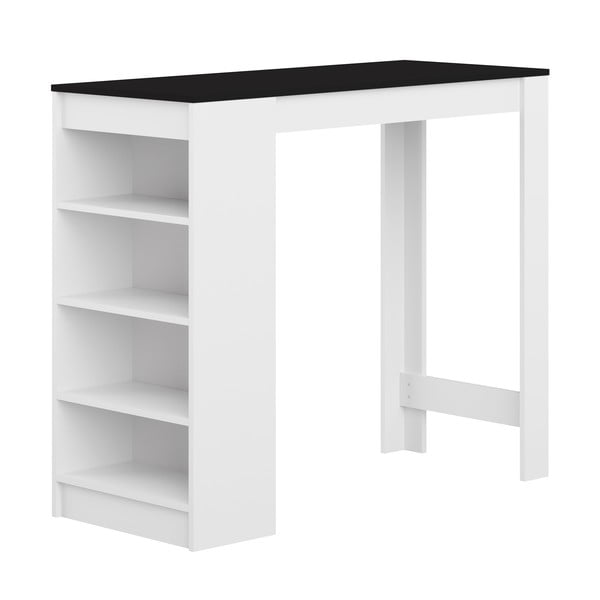 Fehér bárasztal fekete asztallappal 115x50 cm Aravis - TemaHome 