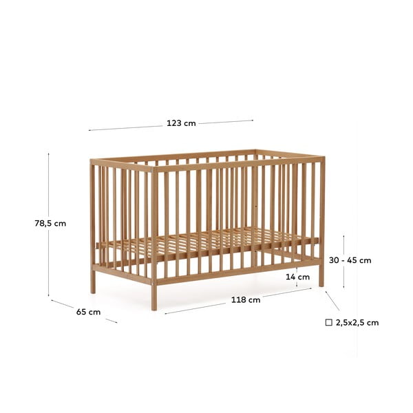 Natúr színű bükkfa babaágy 60x120 cm Shantal – Kave Home-image-4