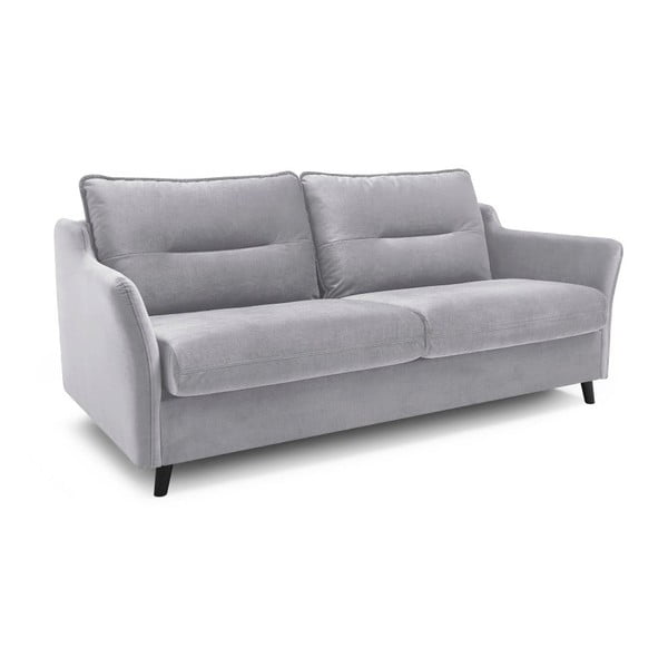 (II. minőségi kategóriás) Loft világosszürke kinyitható bársony kanapé - Bobochic Paris-image-3