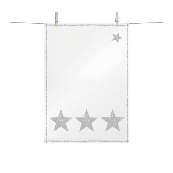Star Fashion Silver ezüst színű, pamut konyharuha karácsonyi motívummal, 48 x 68 cm - PPD