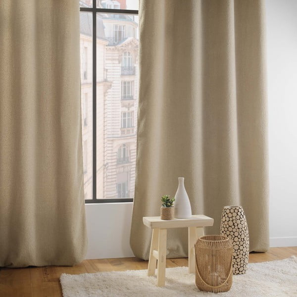 Bézs buklé függöny 140x240 cm Wooly – douceur d'intérieur-image-2