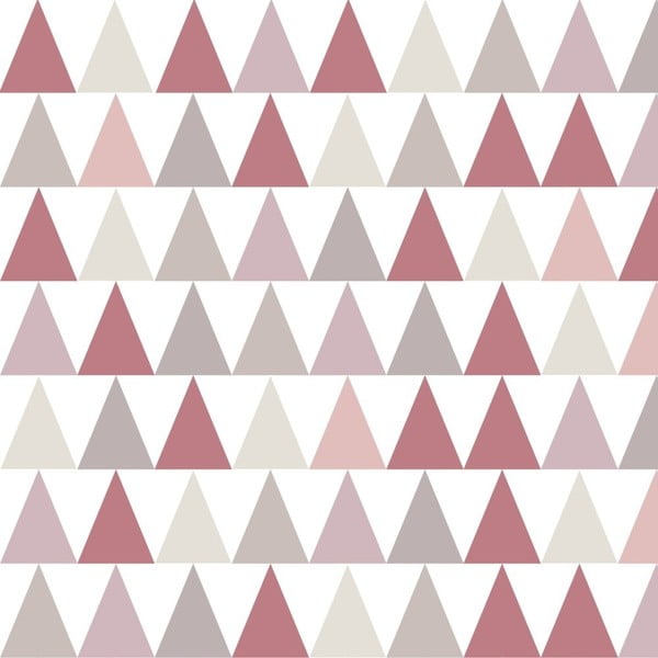 Triangles gyerekszoba tapéta rózsaszín elemekkel, 48 x 1000 cm - Art for Kids