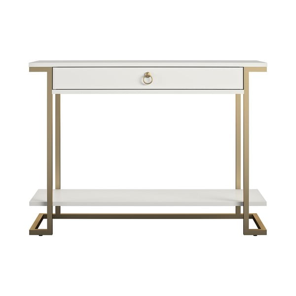 Camila fehér-aranyszínű konzolasztal, 106 x 76 cm - CosmoLiving by Cosmopolitan
