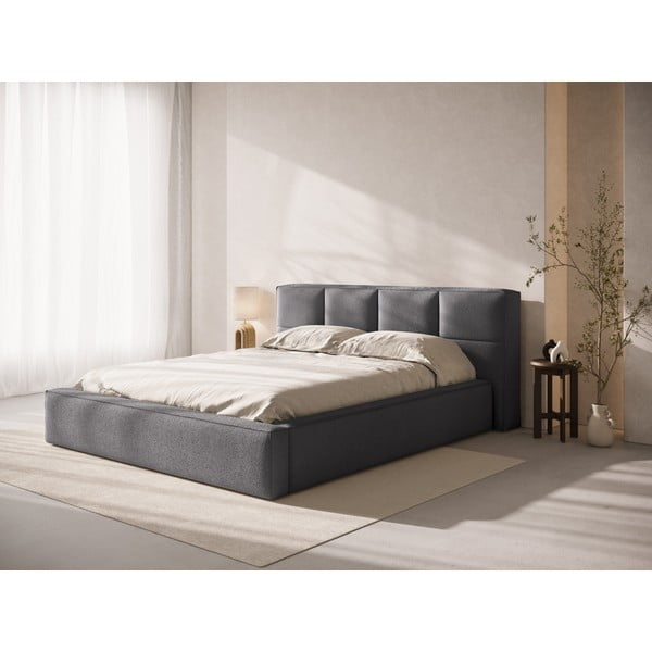 Sötétszürke kárpitozott ágytámla 249x100 cm Darren – Micadoni -image-1