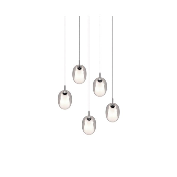 Ezüstszínű függőlámpa üveg búrával ø 48 cm Barret – Trio Select-image-4