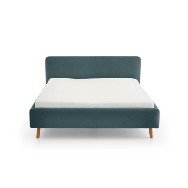 Kék kárpitozott franciaágy ágyrács nélkül 140x200 cm Mattis – Meise Möbel-image-4