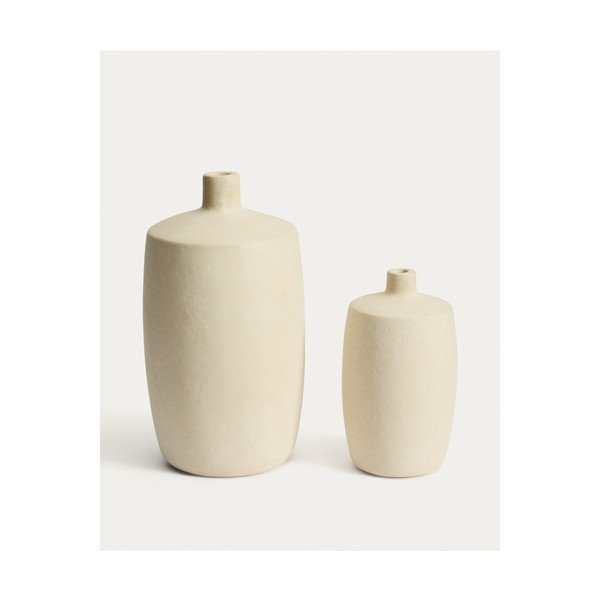 Krémszínű papírmasé váza (magasság 26 cm) Mireni – Kave Home-image-4