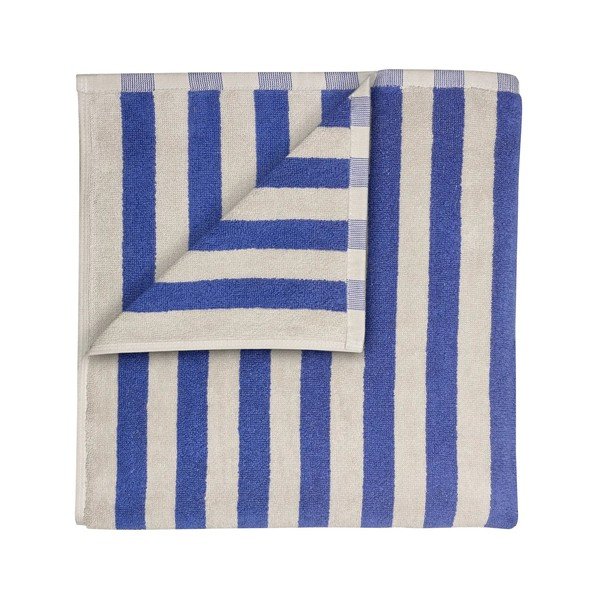 Kék-krémszínű frottír bio pamut fürdőlepedő 70x140 cm Arto – Blomus