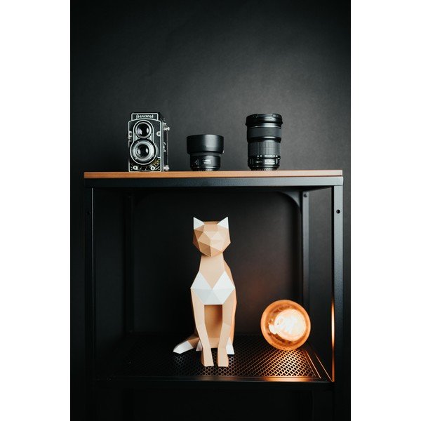 Cica barna kreatív hajtogatható papírfigura - Papertime-image-3