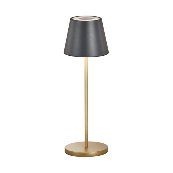 Fekete-aranyszínű LED asztali lámpa fém búrával (magasság 34 cm) Cosenza – Fischer & Honsel
