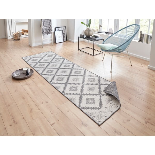 Malibu szürke-krémszínű kültéri szőnyeg, 80 x 250 cm - NORTHRUGS-image-1