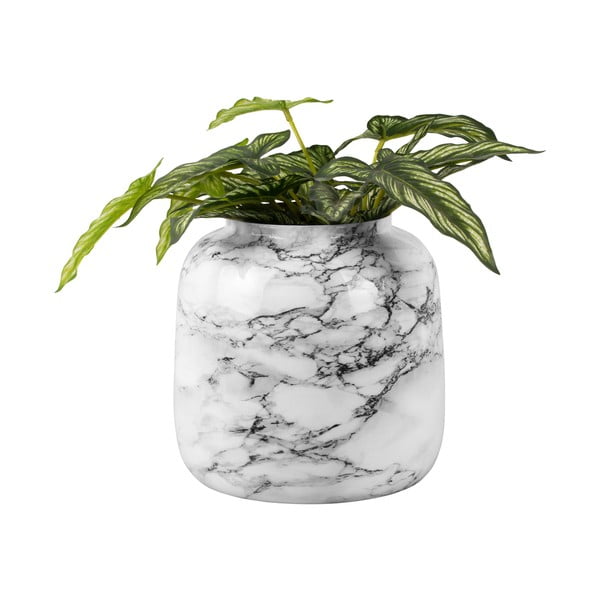 Marble fehér-fekete vas váza, magasság 12,5 cm - PT LIVING-image-2