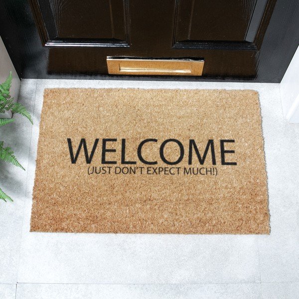 Kókuszrost lábtörlő 40x60 cm Welcome Don't Expect Much – Artsy Doormats-image-2