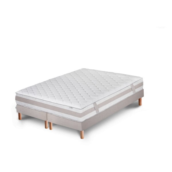 Saturne Europe világosszürke ágy matraccal és dupla boxspringgel, 160 x 200 cm - Stella Cadente Maison